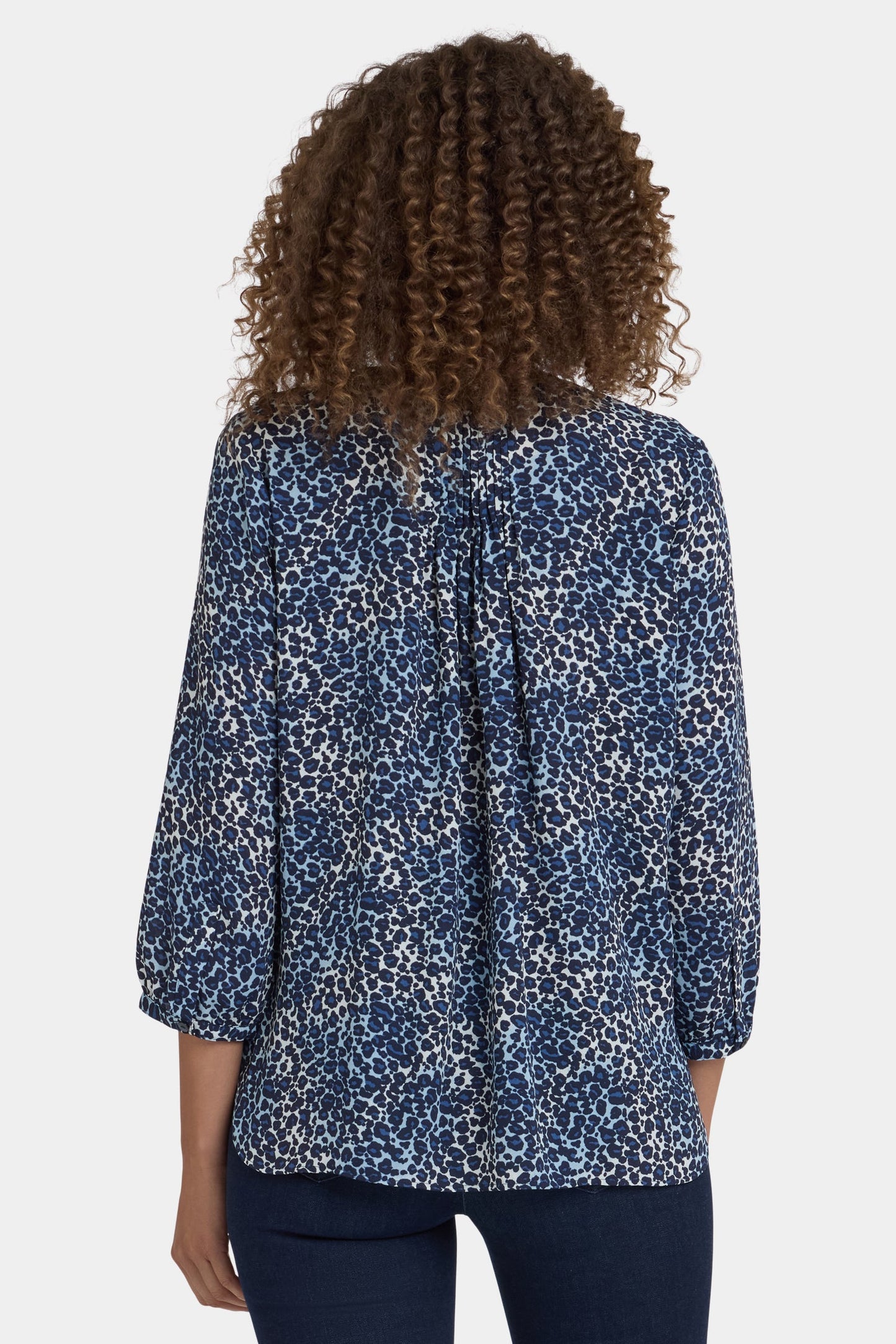 Pintuck Blouse - Indigo Cat