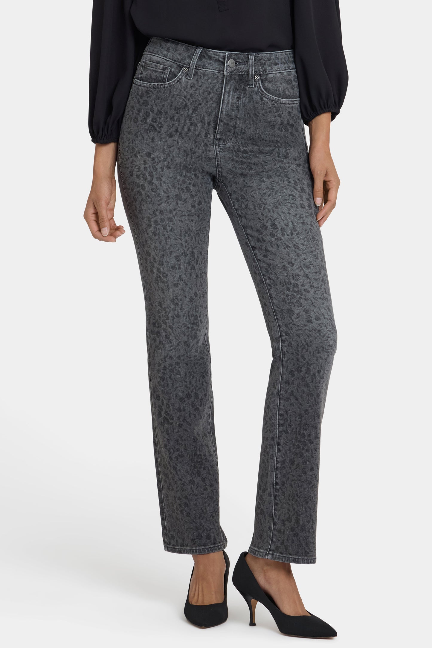 Marilyn Straight Jeans - Grey Daniela Ditsy