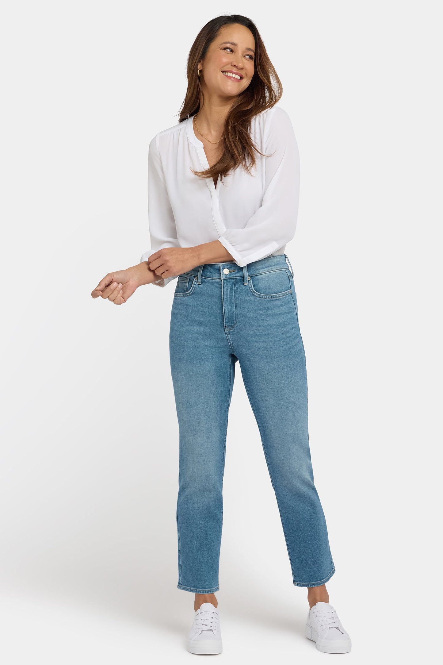 Marilyn Straight Ankle Jeans - Avenue Blue