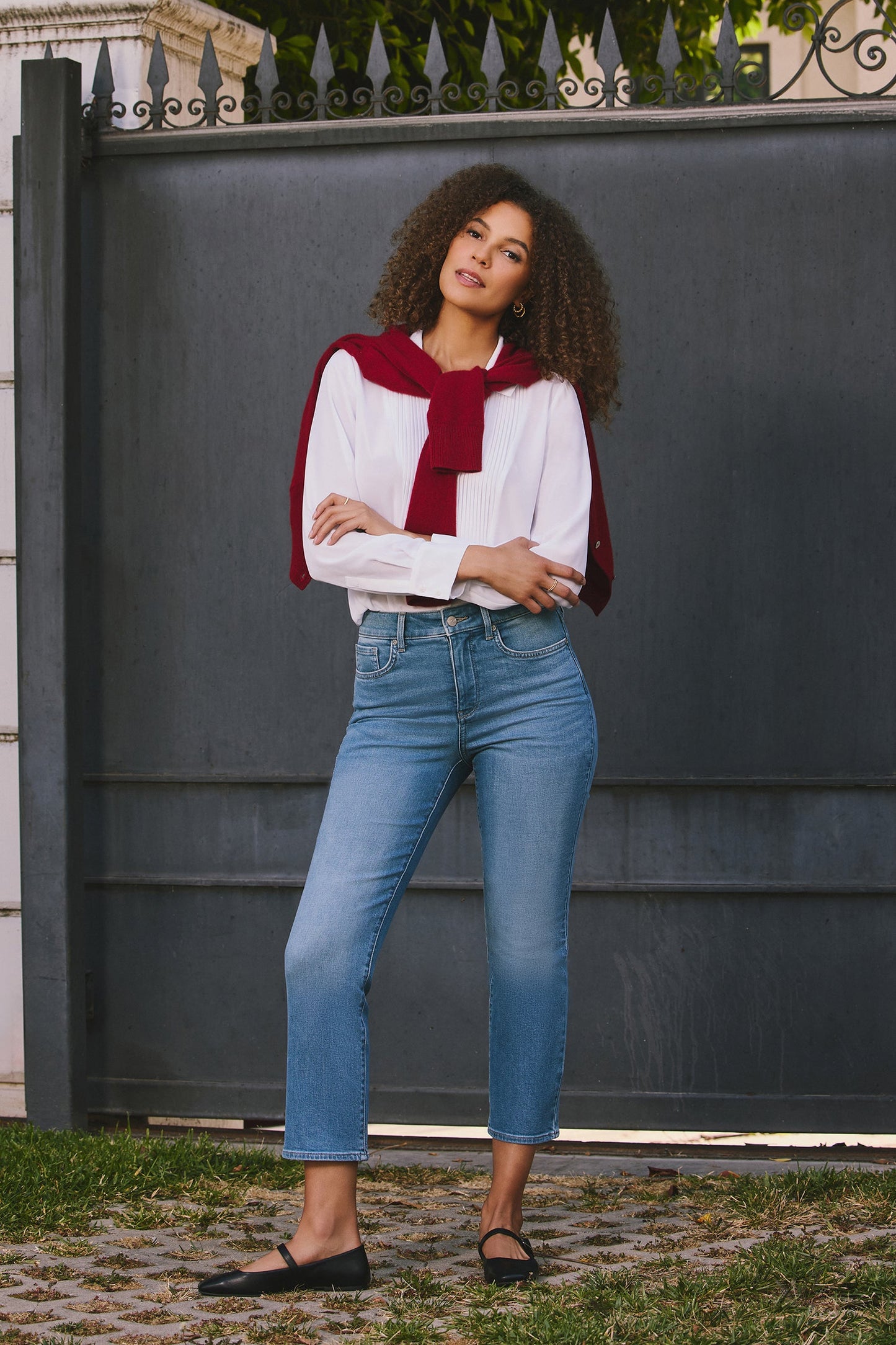 Marilyn Straight Ankle Jeans - Avenue Blue