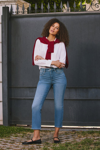 Marilyn Straight Ankle Jeans - Avenue Blue