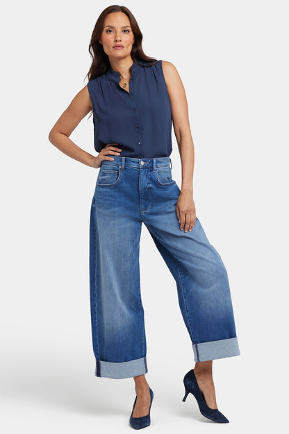 Renee Baggy Wide Leg Jeans - Picasso Lake