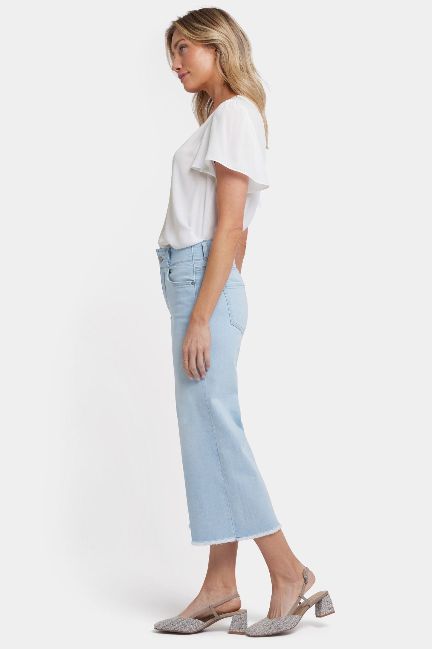 Brigitte Wide Leg Capri Jeans - Clear Waters