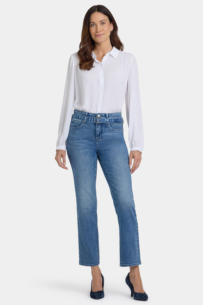 Marilyn Straight Ankle Jeans - Washed Crystal