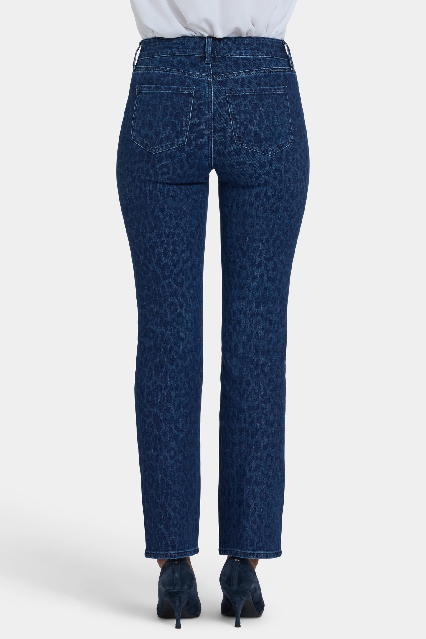 Marilyn Straight Jeans - Dark Denim Leopard