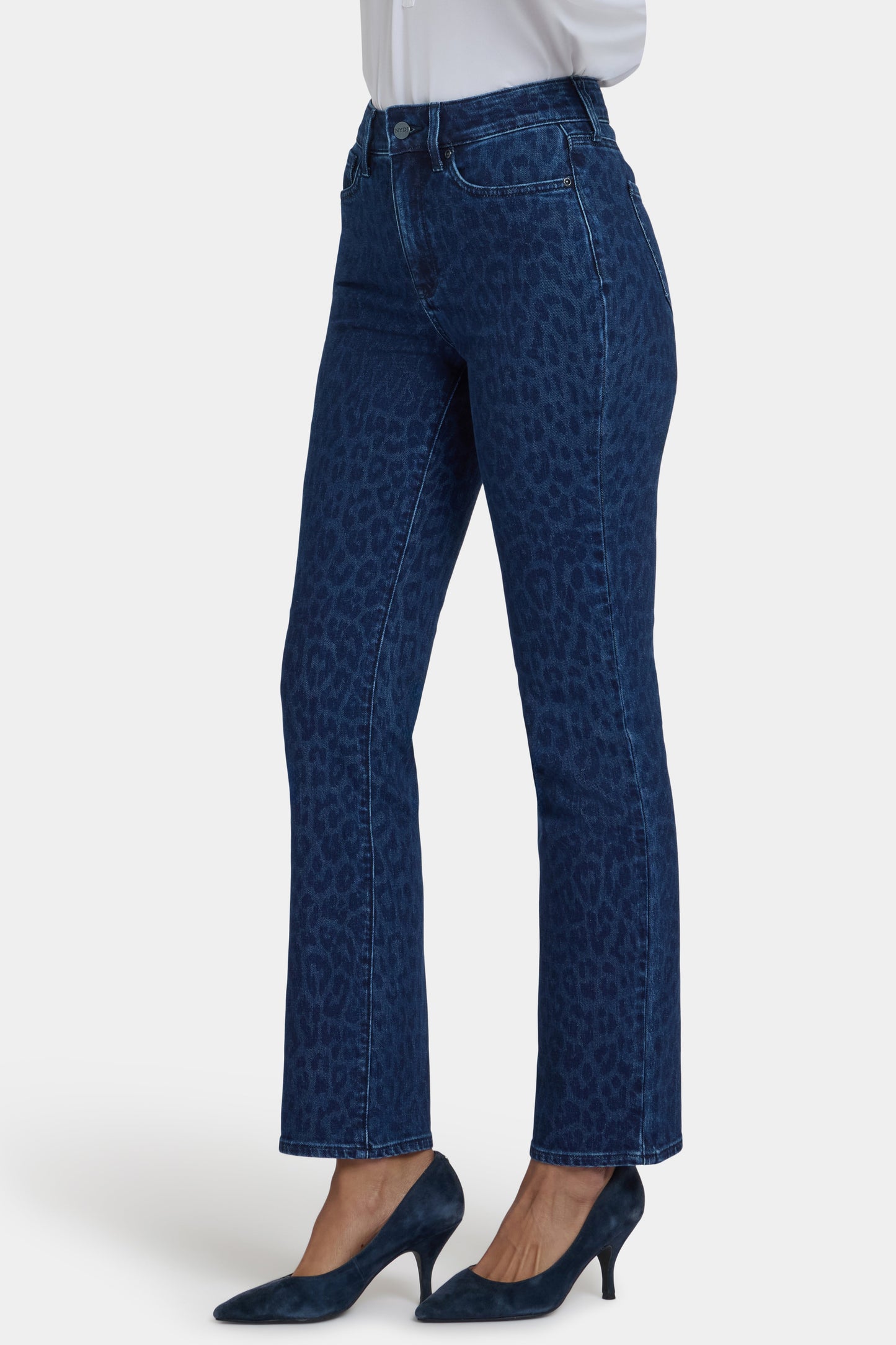 Marilyn Straight Jeans - Dark Denim Leopard