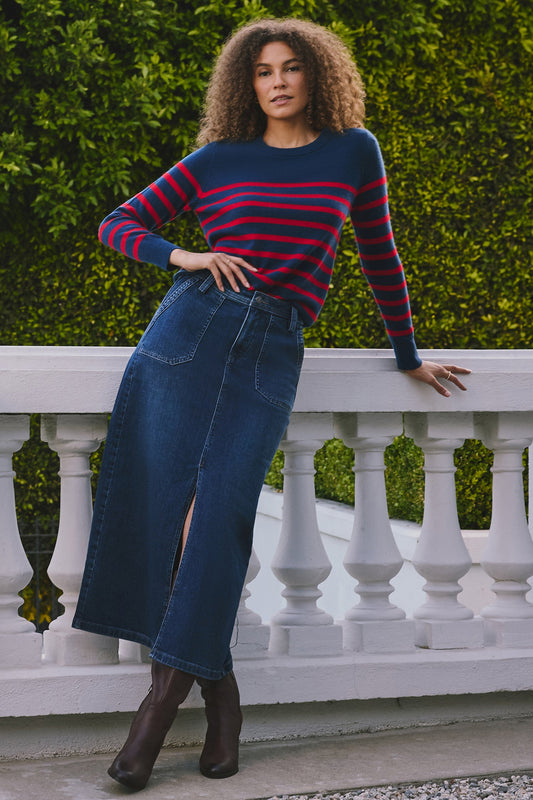 High Rise Long Skirt - Louvre Sapphire