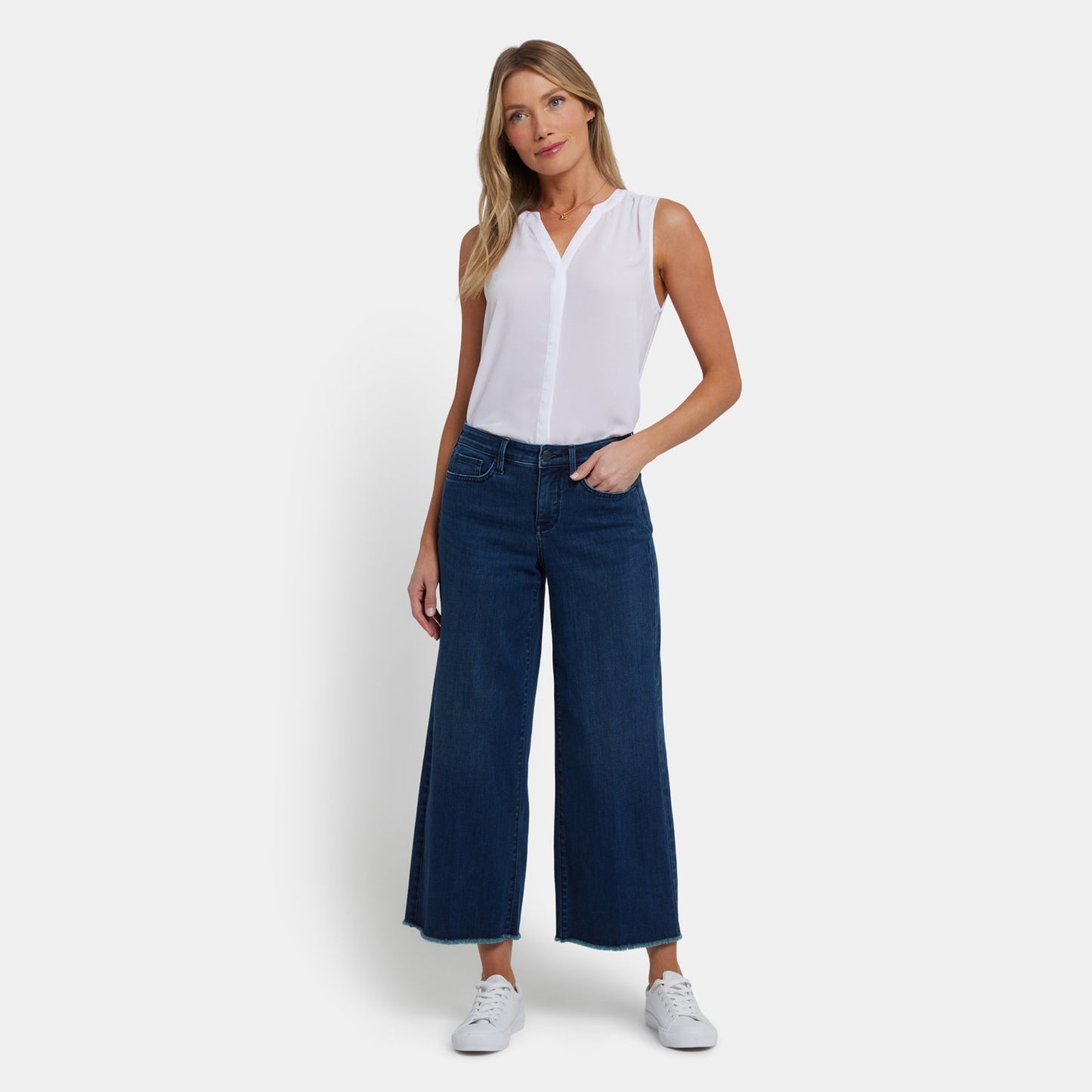 Teresa Wide Leg Ankle Jeans - Ibiza Blues
