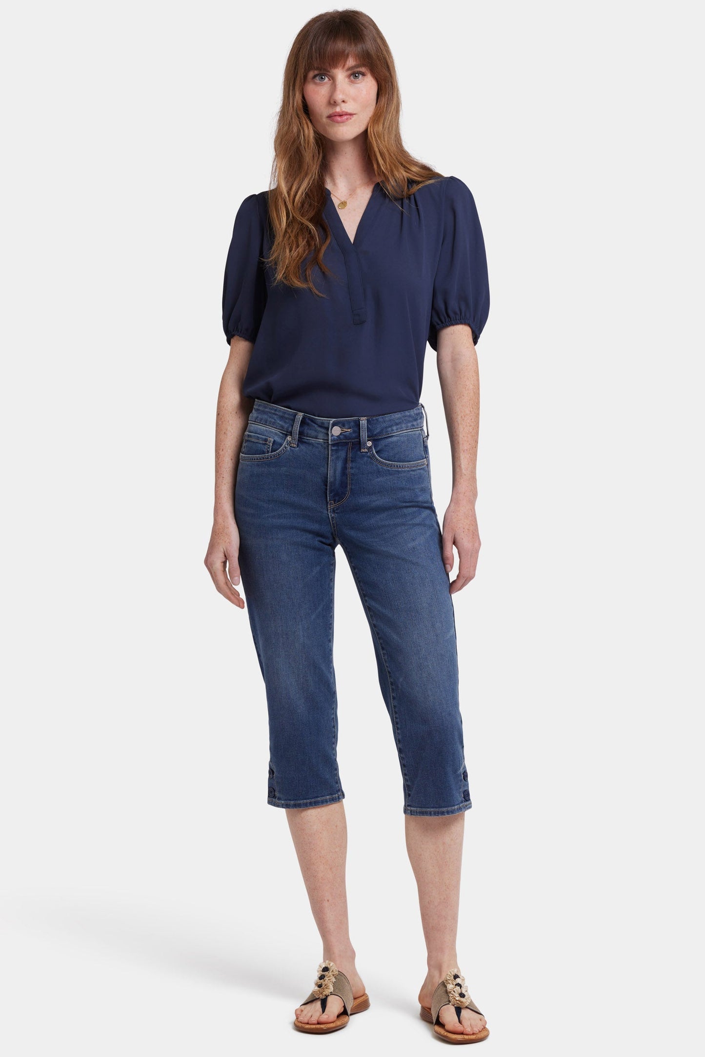 Marilyn Straight Crop Jeans - Valencia Surf