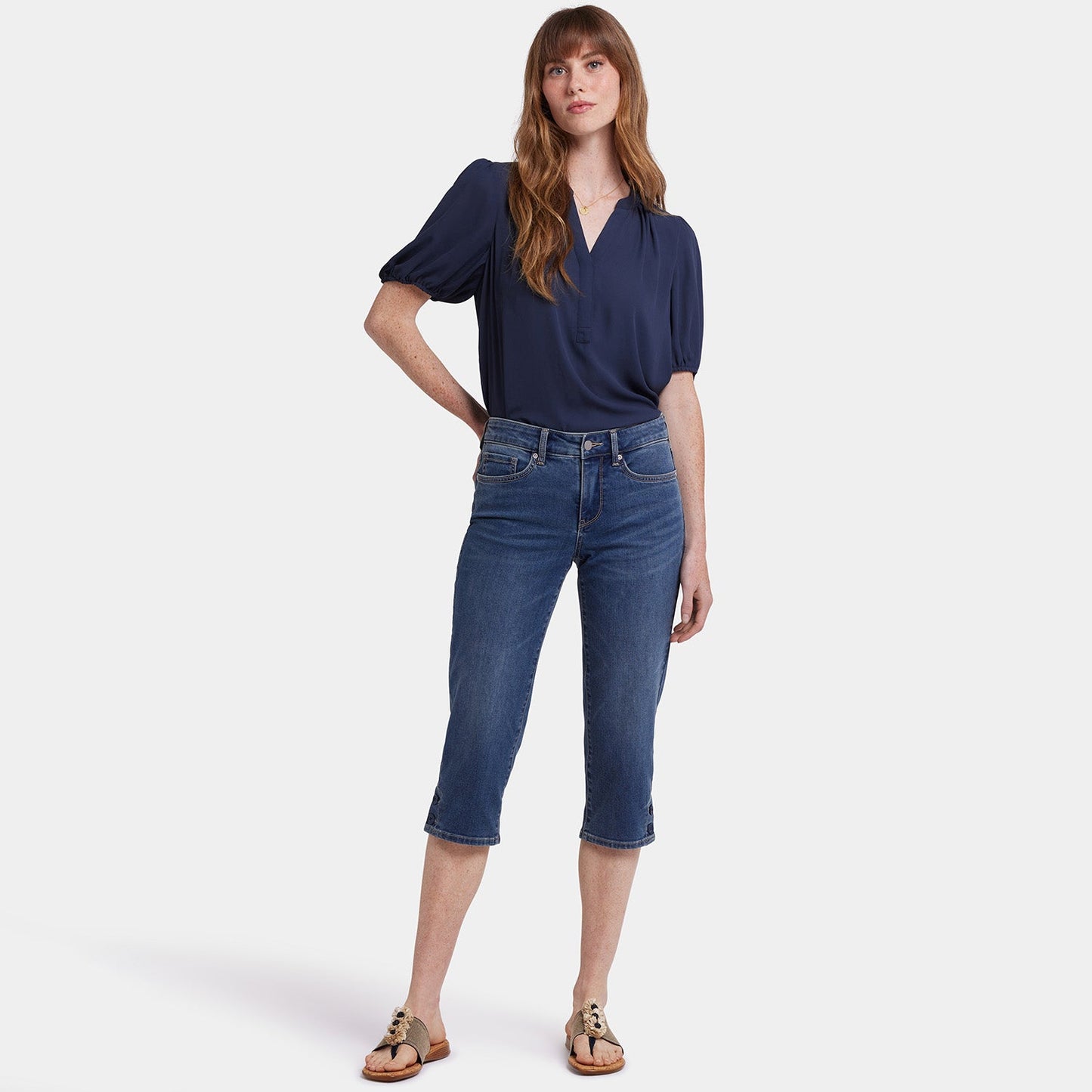Marilyn Straight Crop Jeans - Valencia Surf