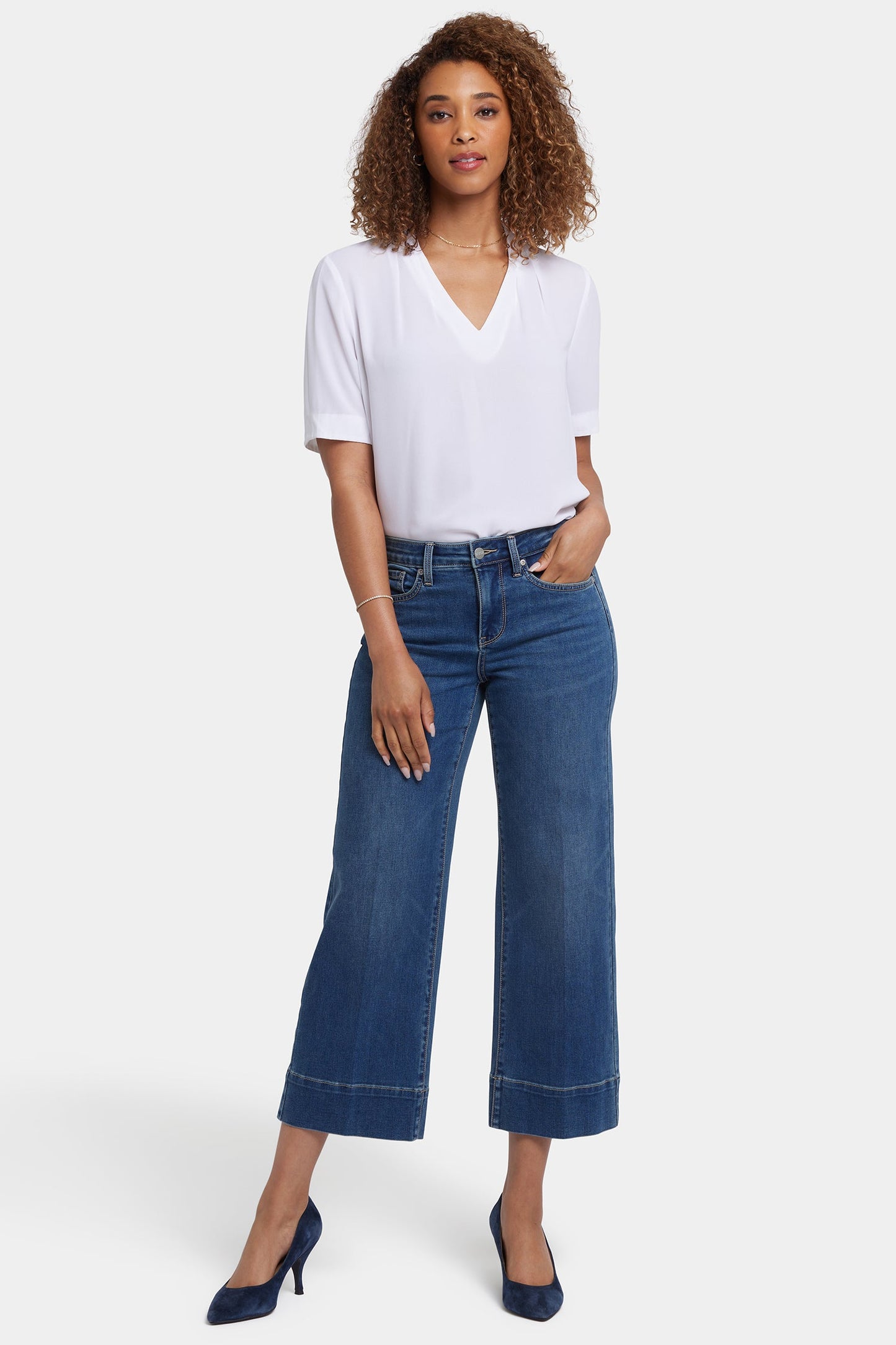 Teresa Wide Leg Ankle Jeans - Valencia Surf