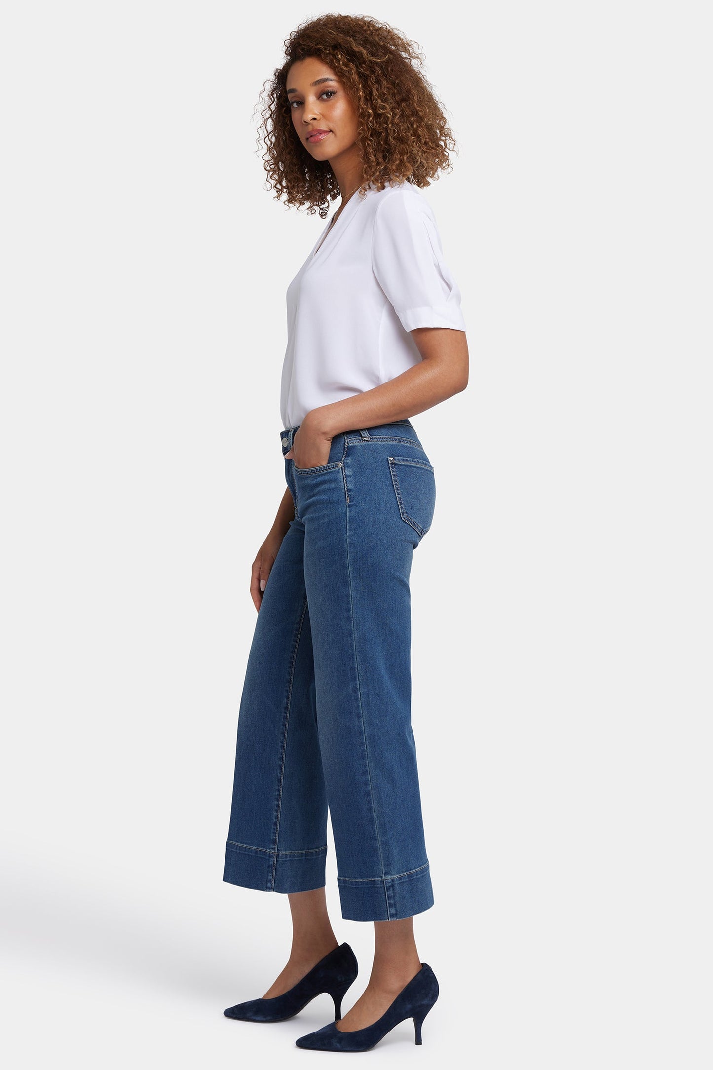 Teresa Wide Leg Ankle Jeans - Valencia Surf