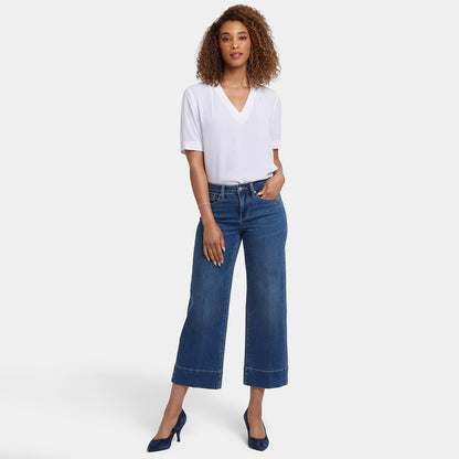 Teresa Wide Leg Ankle Jeans - Valencia Surf