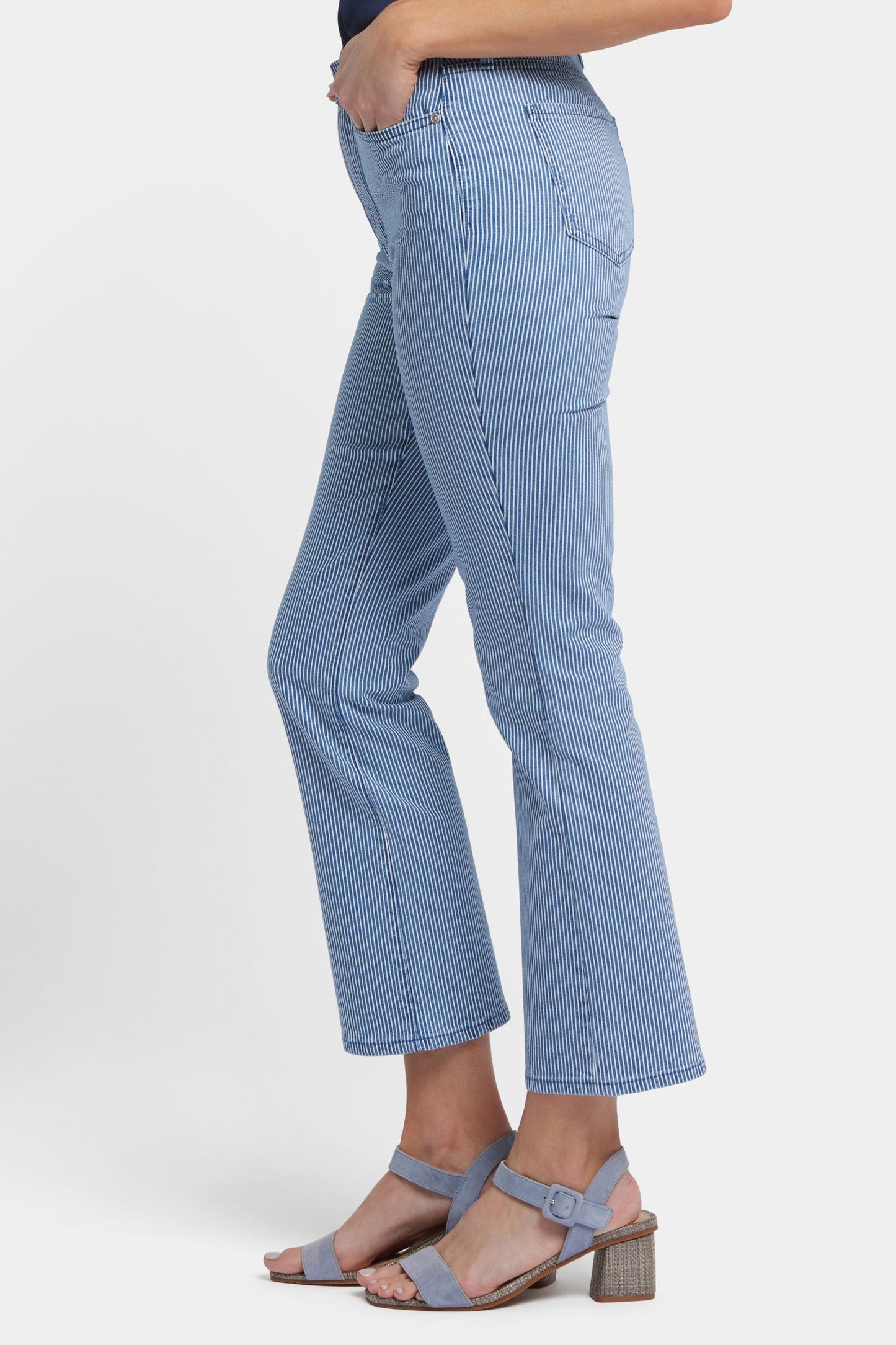 Billie Mini Bootcut Ankle Jeans - Villa Vista Stripe