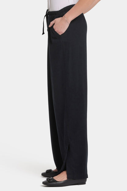 Jayne Wide Leg Pull-On Pants - Overdye Black