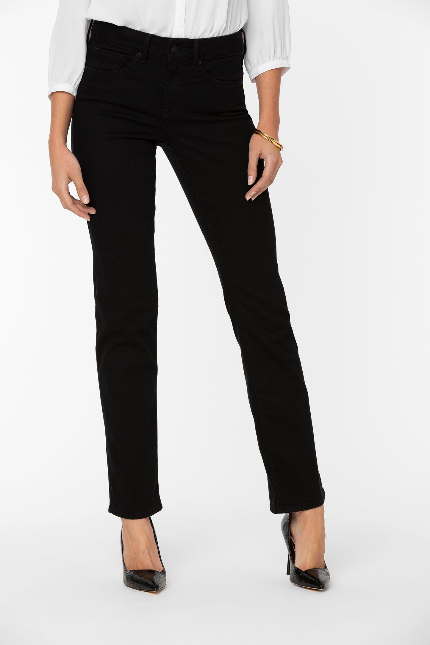 Marilyn Straight Jeans In Long Inseam - Black