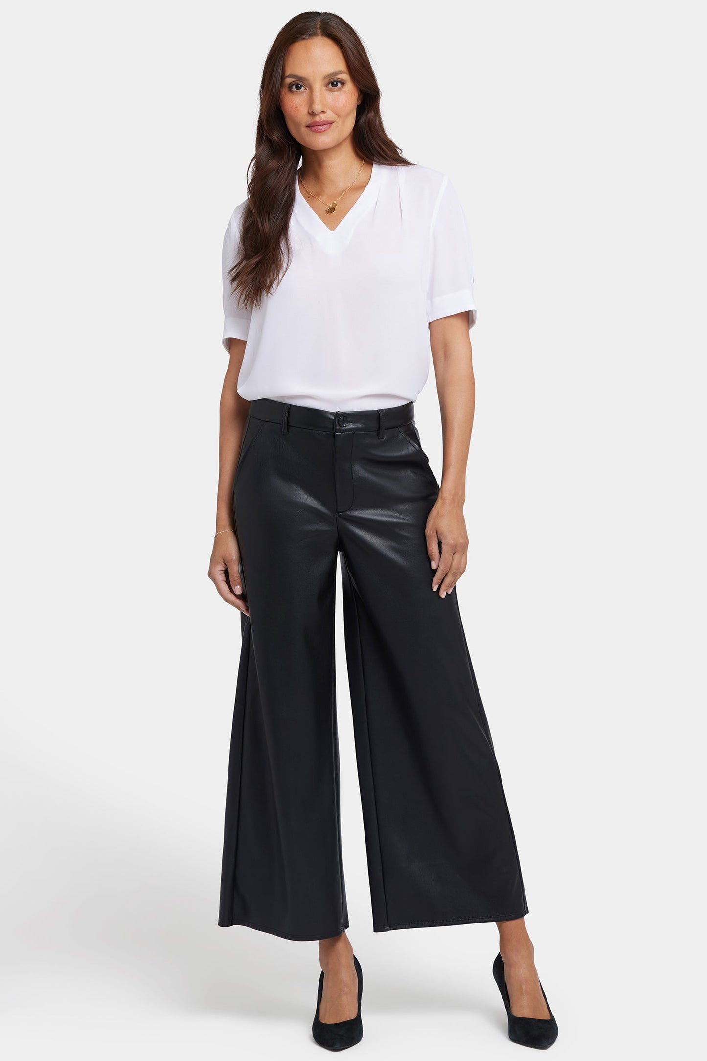 Vegan Stretch Leather Morgan Trouser Pants - Black