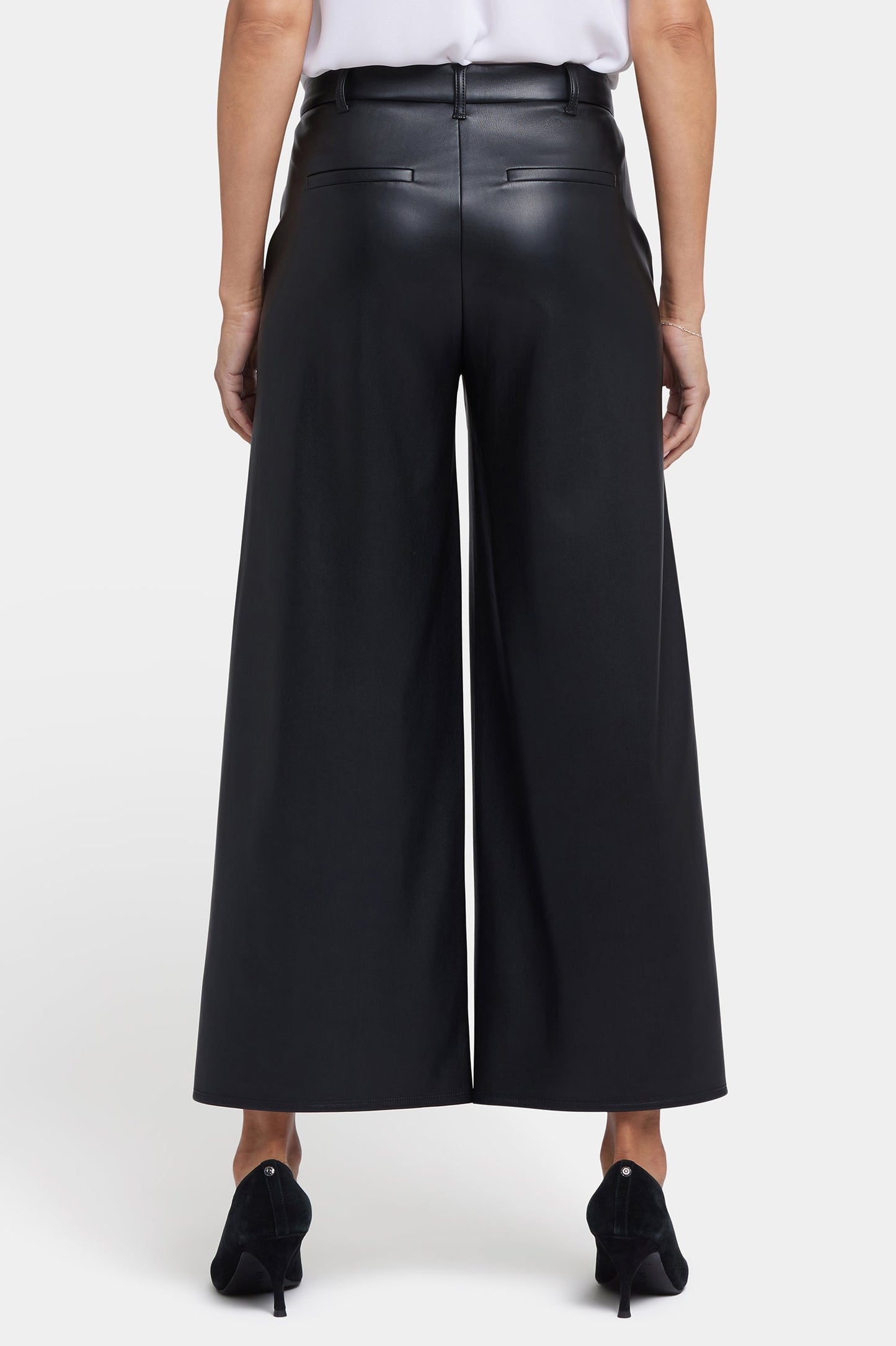 Vegan Stretch Leather Morgan Trouser Pants - Black