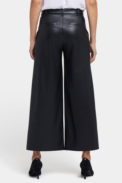 Vegan Stretch Leather Morgan Trouser Pants - Black
