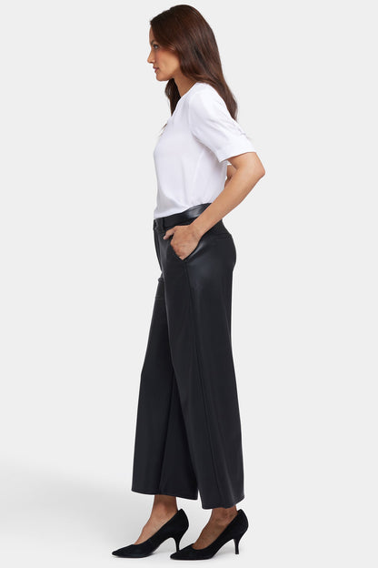 Vegan Stretch Leather Morgan Trouser Pants - Black