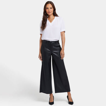 Vegan Stretch Leather Morgan Trouser Pants - Black