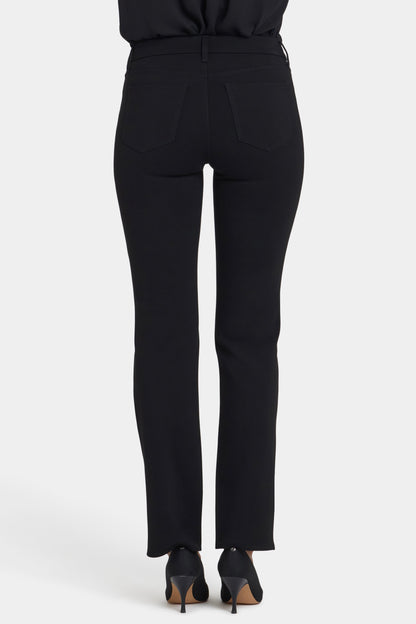 Vegan Leather And Ponte Marilyn Straight Pants - Black