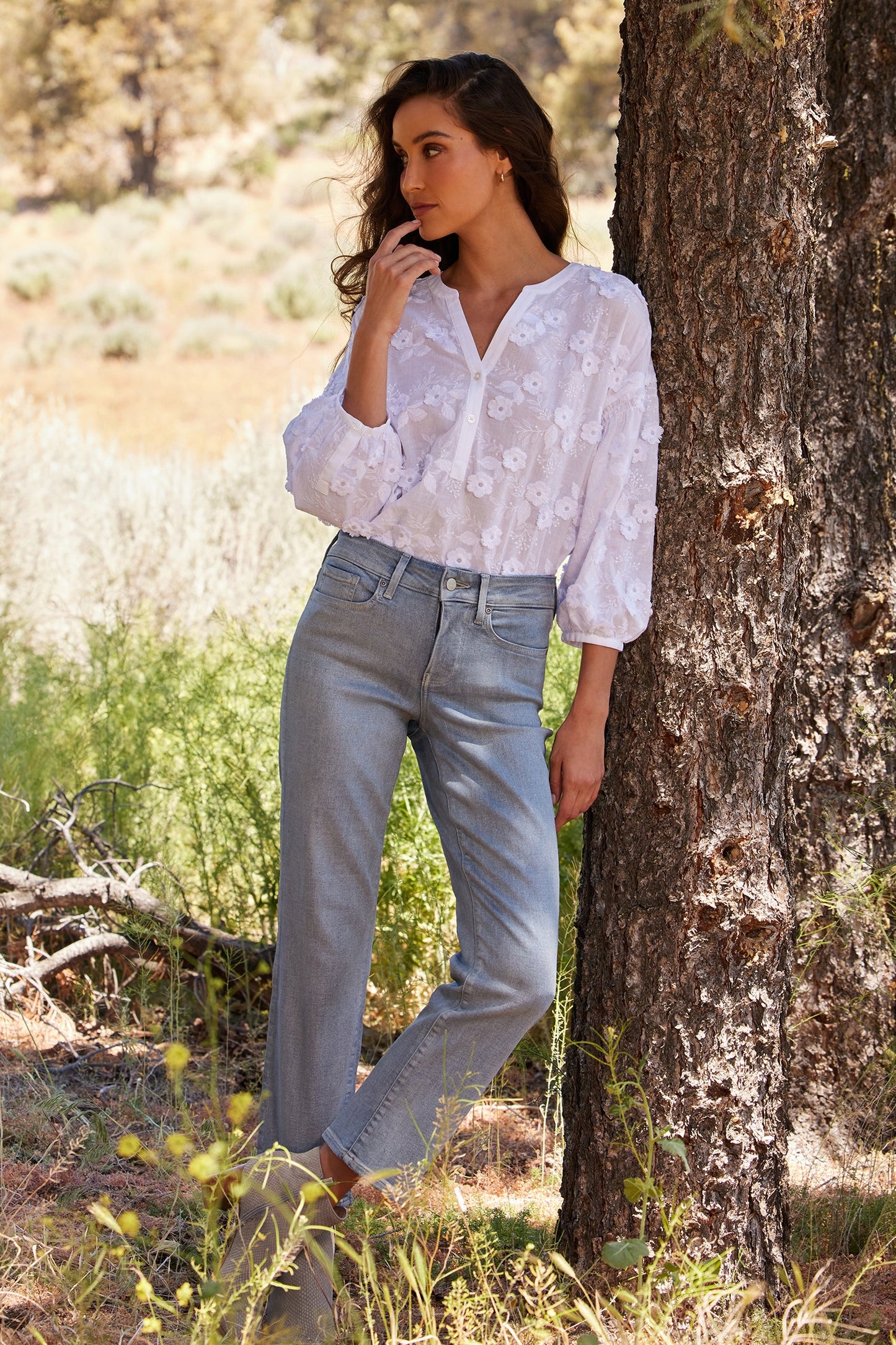 Marilyn Straight Ankle Jeans - Sparkling Lights