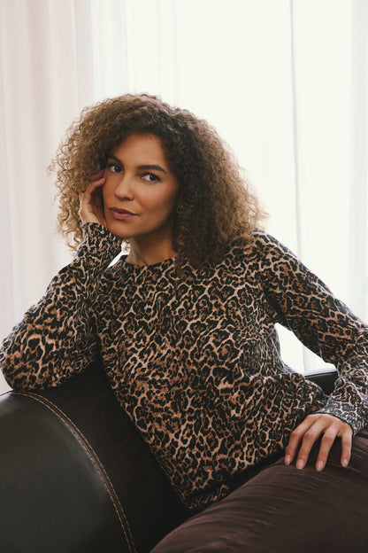 Cheetah Crewneck Sweater - Onyx Cheetah