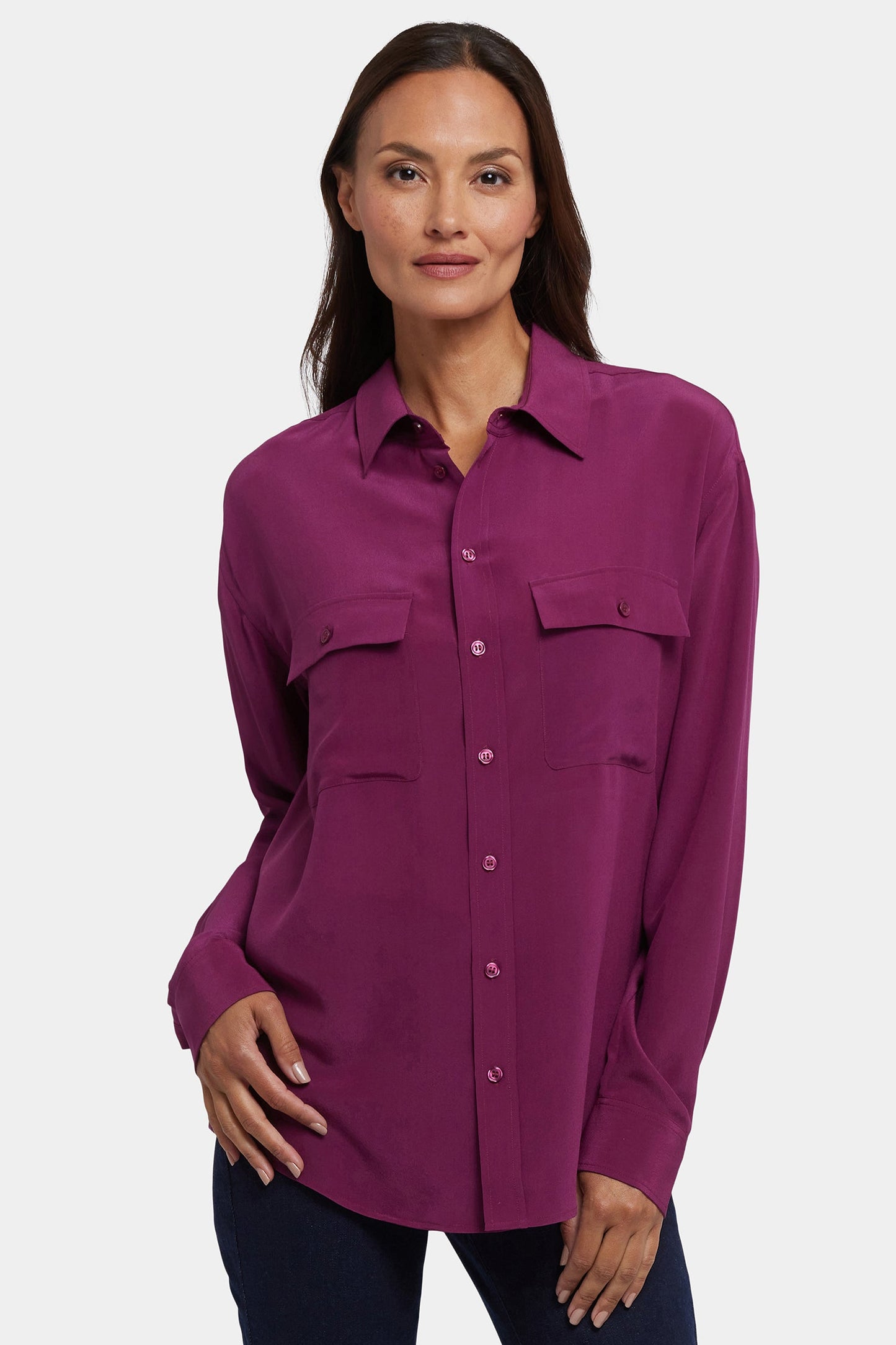 Lauren Silk Blouse - Plum