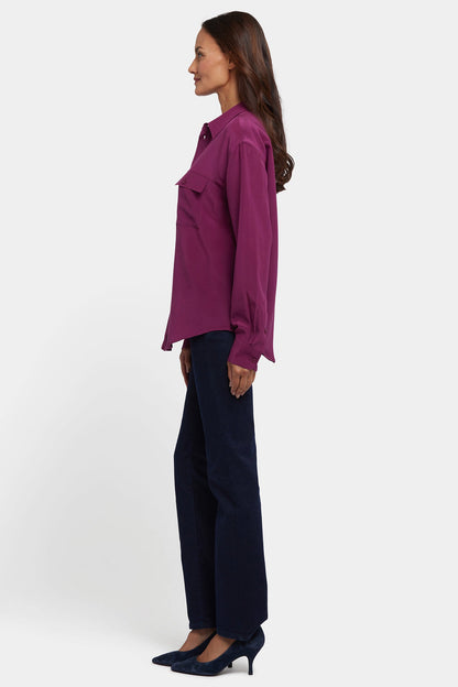 Lauren Silk Blouse - Plum