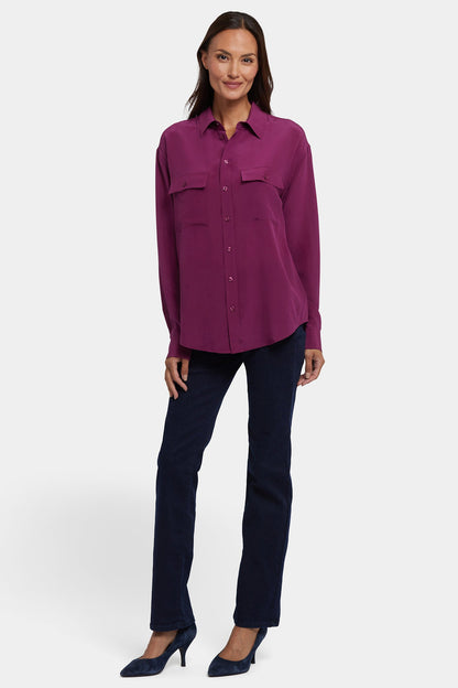 Lauren Silk Blouse - Plum