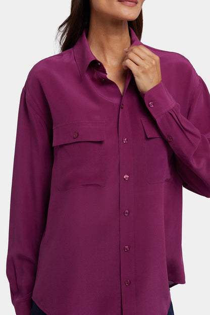 Lauren Silk Blouse - Plum