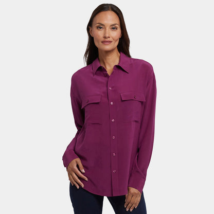 Lauren Silk Blouse - Plum