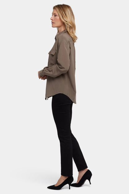 Lauren Silk Blouse - Dark Wood