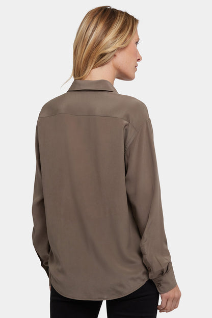 Lauren Silk Blouse - Dark Wood