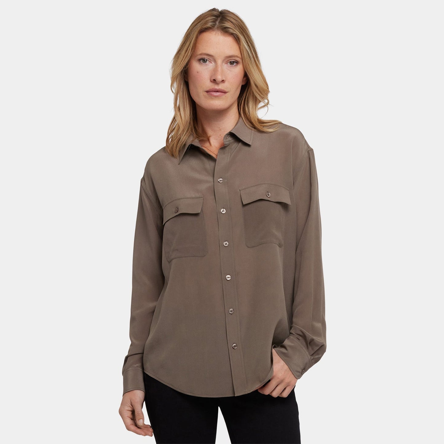 Lauren Silk Blouse - Dark Wood