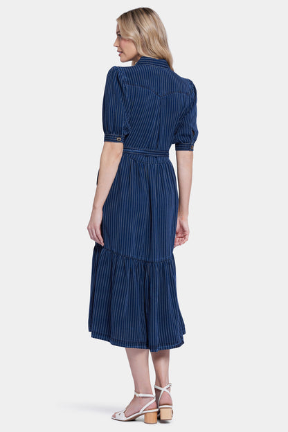 Kate Ruffle Dress  - Dark Ocean