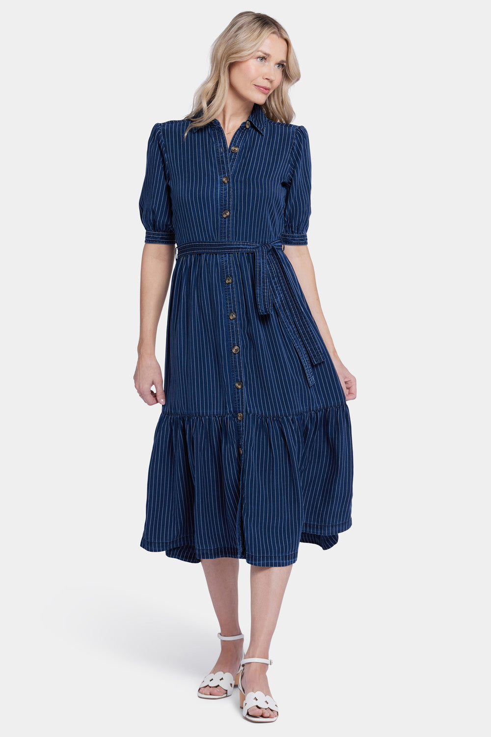 Kate Ruffle Dress  - Dark Ocean