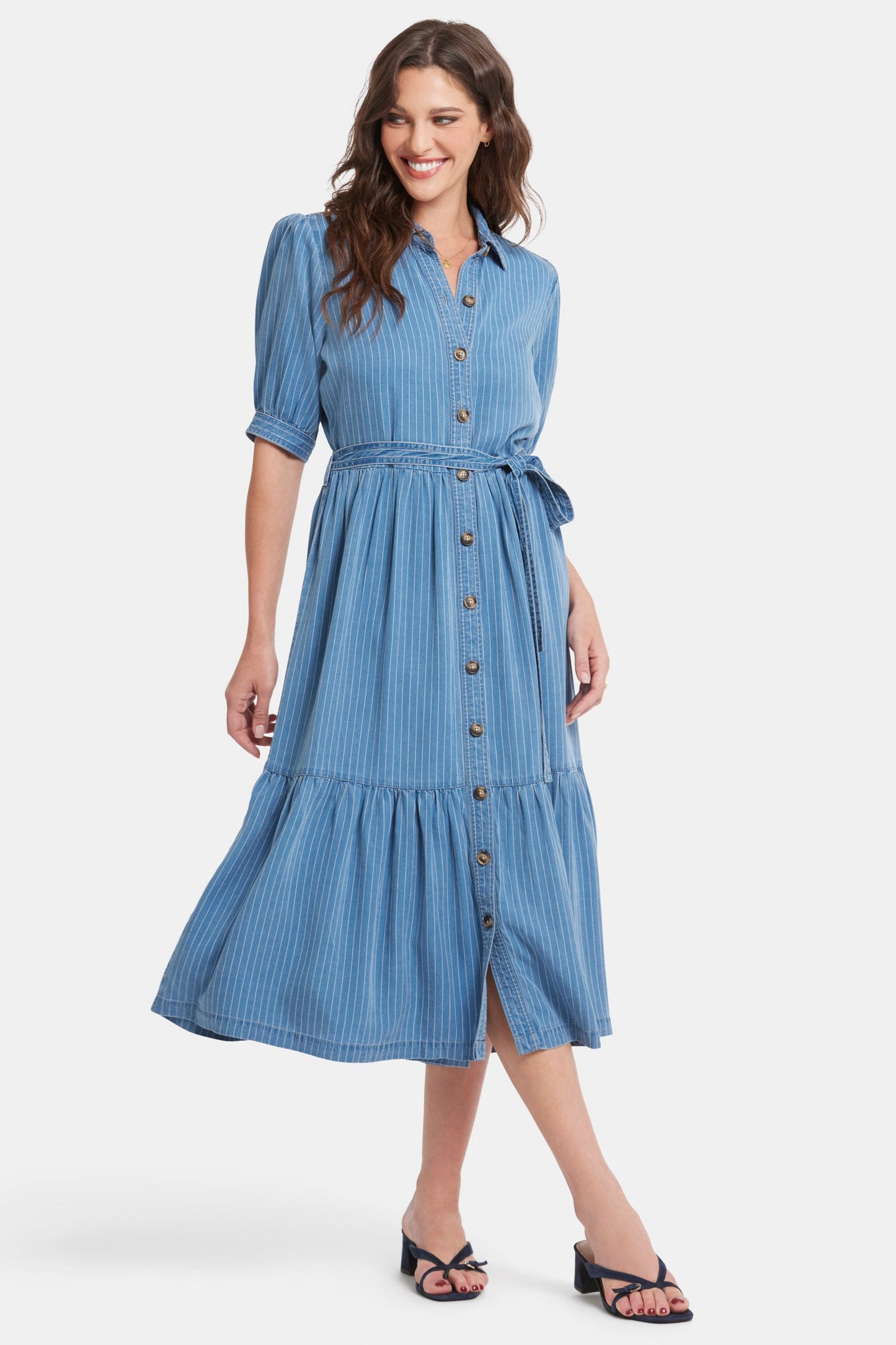 Kate Ruffle Dress  - Light Marine
