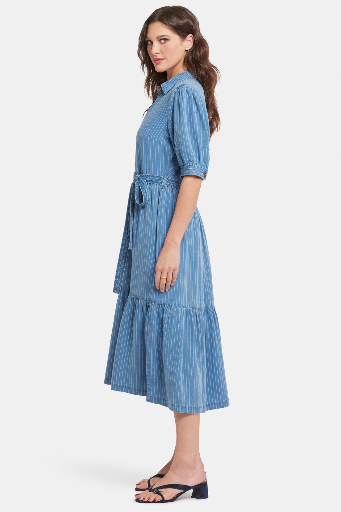Kate Ruffle Dress  - Light Marine