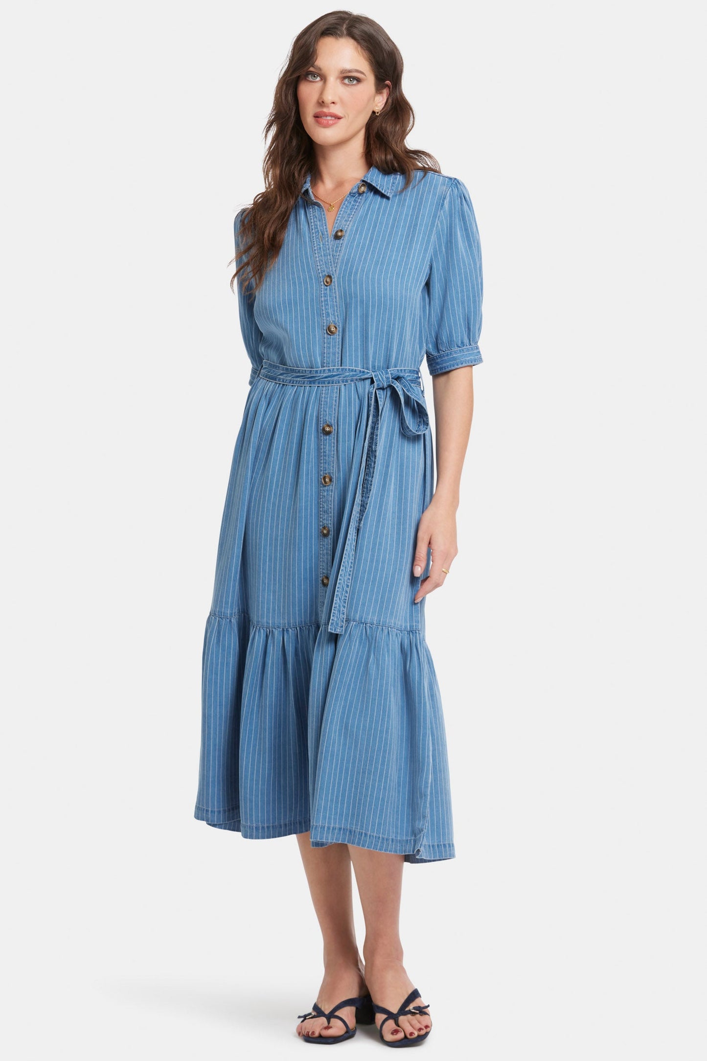 Kate Ruffle Dress  - Light Marine