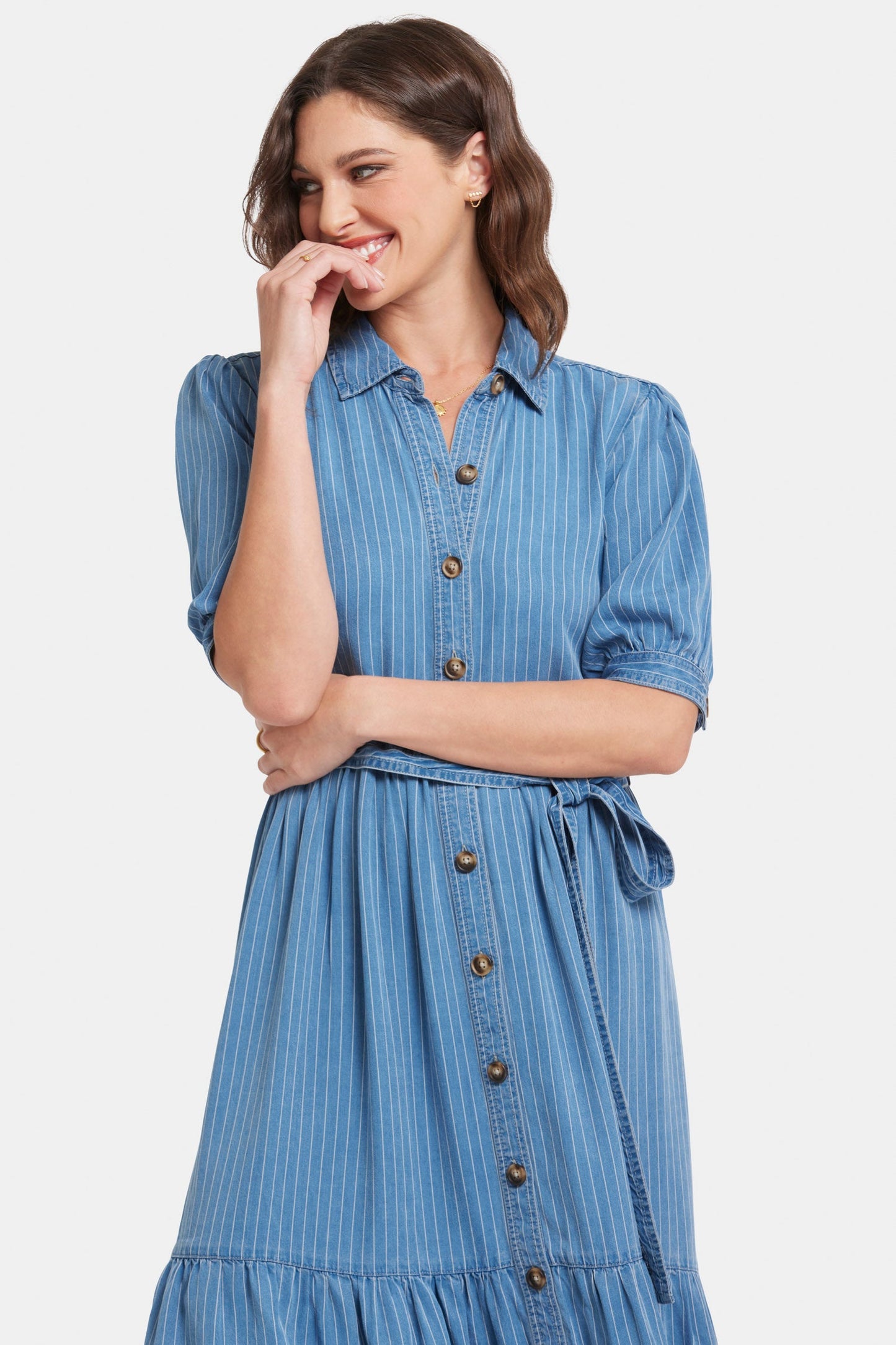 Kate Ruffle Dress  - Light Marine