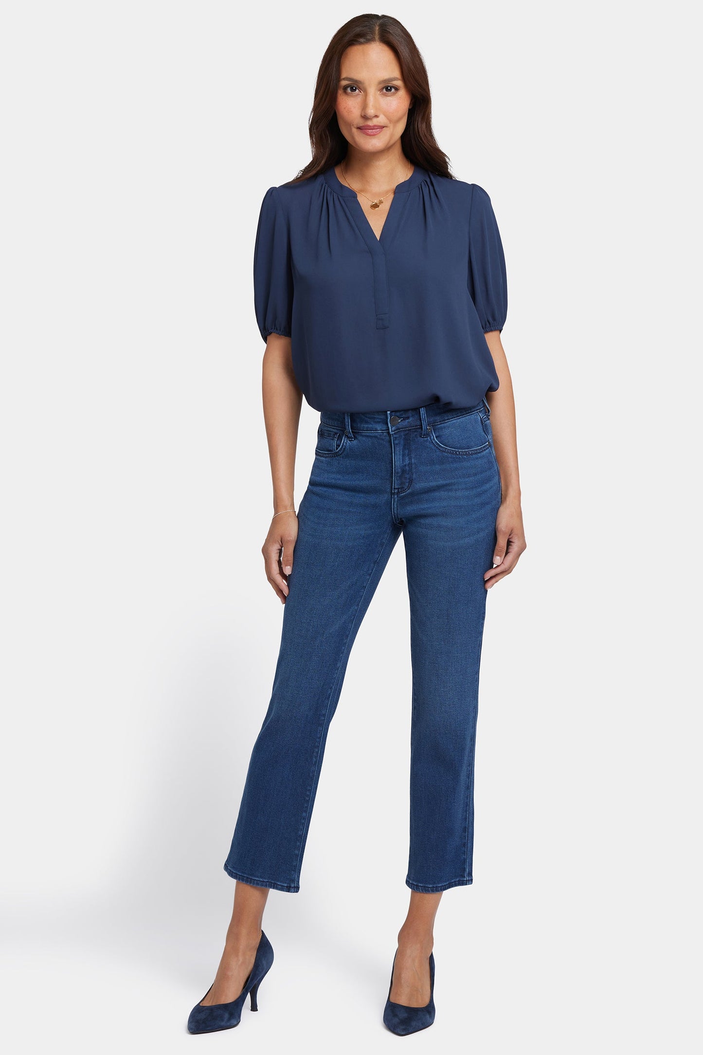 Marilyn Straight Ankle Jeans - Ibiza Blues