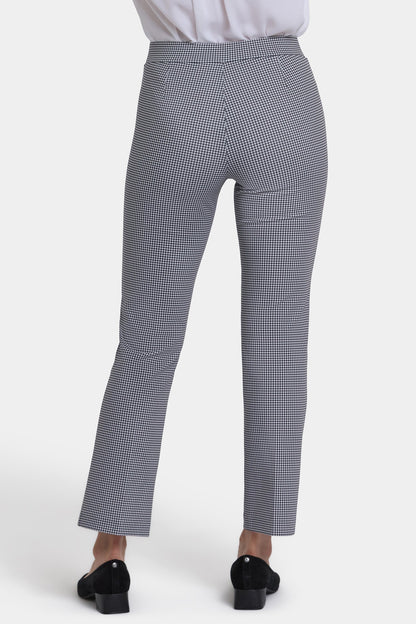 Pull-On Slim Ankle Trouser Pants - Harris Houndstooth