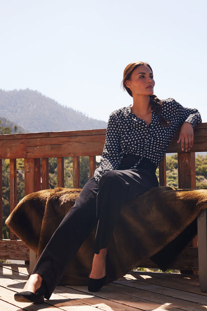 Straight Leg Trouser Pants - Black