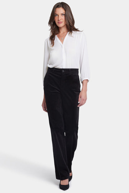 Straight Leg Trouser Pants - Black
