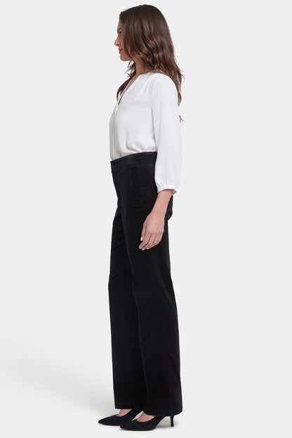 Straight Leg Trouser Pants - Black