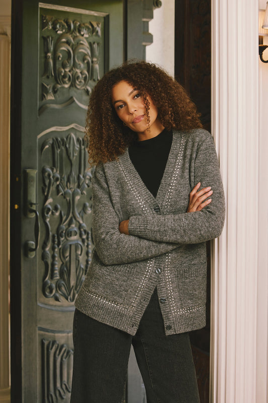 Crystal Cardigan - Charcoal Heather