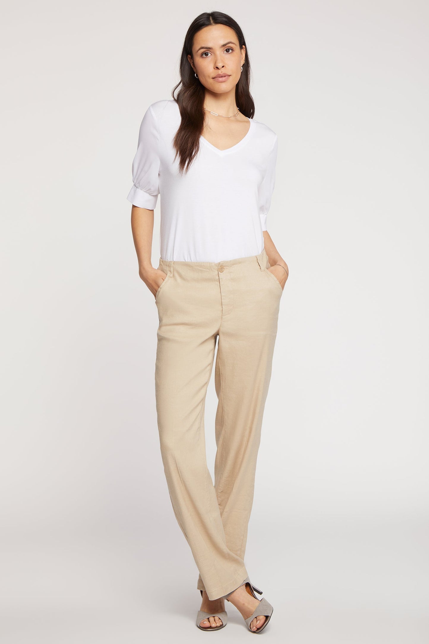 Marilyn Straight Pants In Petite - Feather