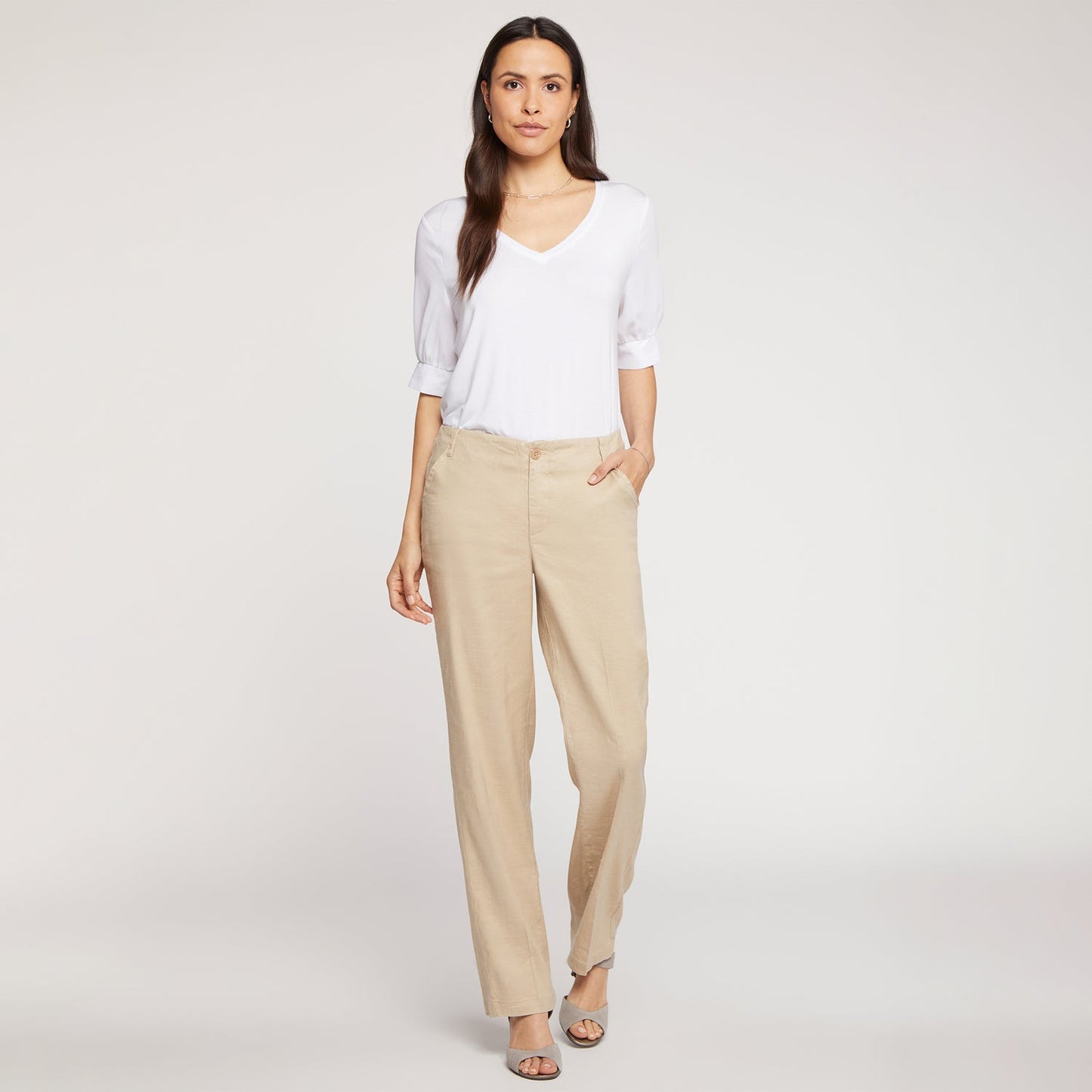 Marilyn Straight Pants In Petite - Feather